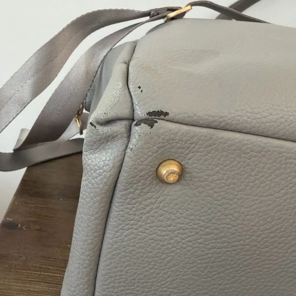 Freshly Picked light gray diaper bag
